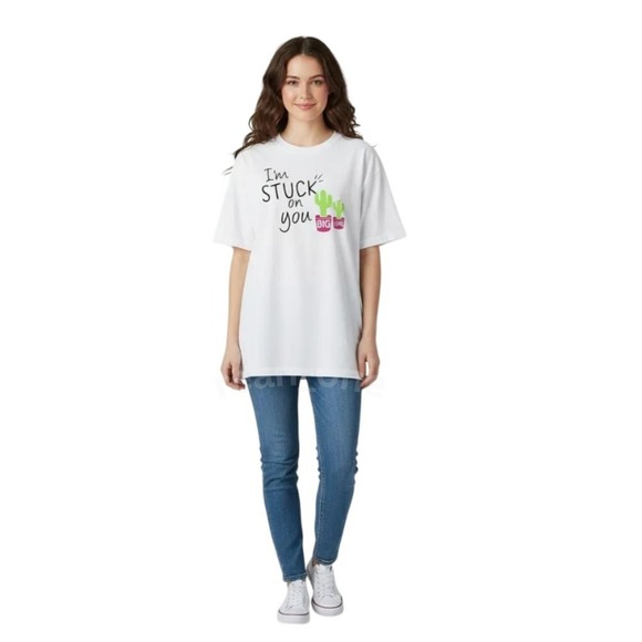 Comfort Colors Tops - Comfort Colors Unisex I'm Stuck On You Big Little Cactus White T-Shirt Medium